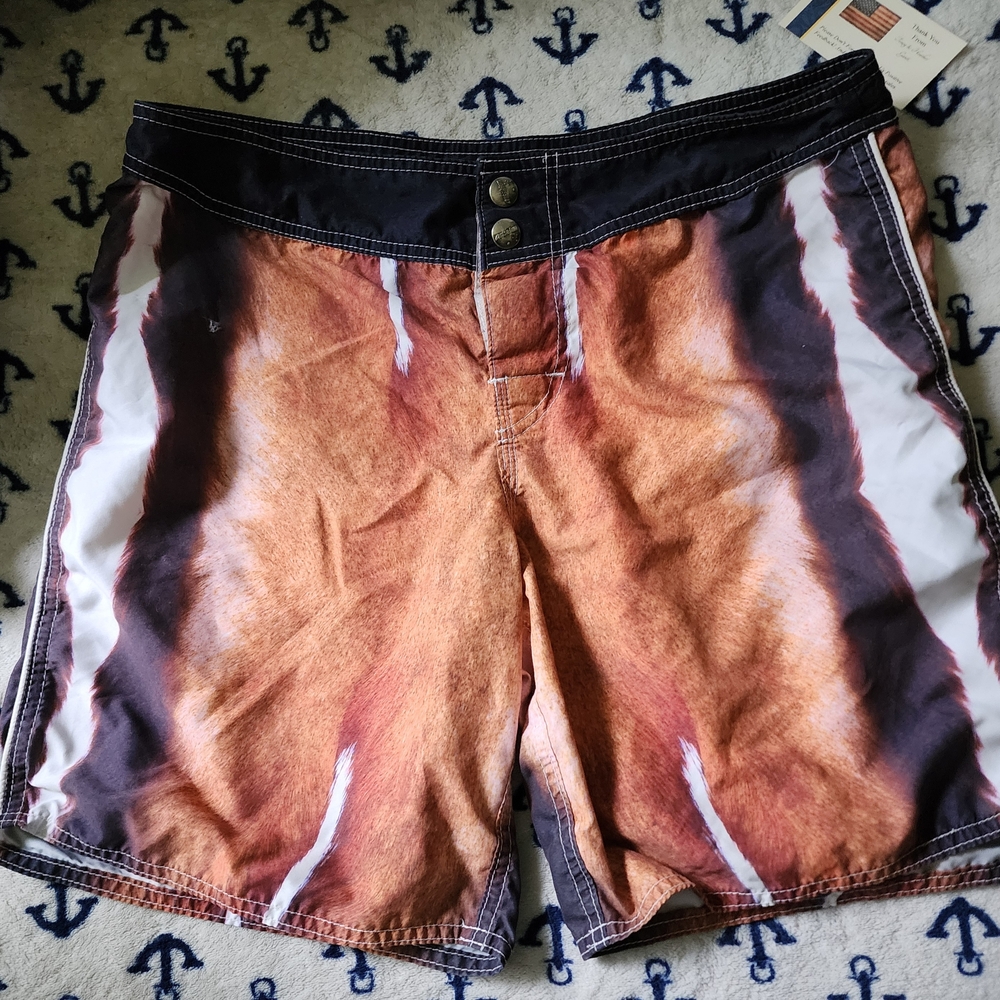 Aussiebum Vintage Rare Cowhide Print Black and White Boardshorts